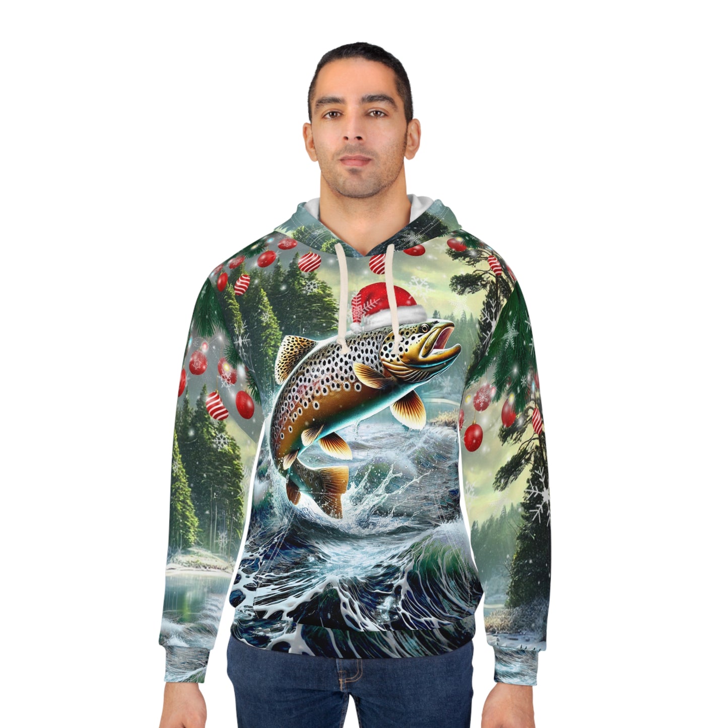 Brown Trout Christmas Fishing Hoodie