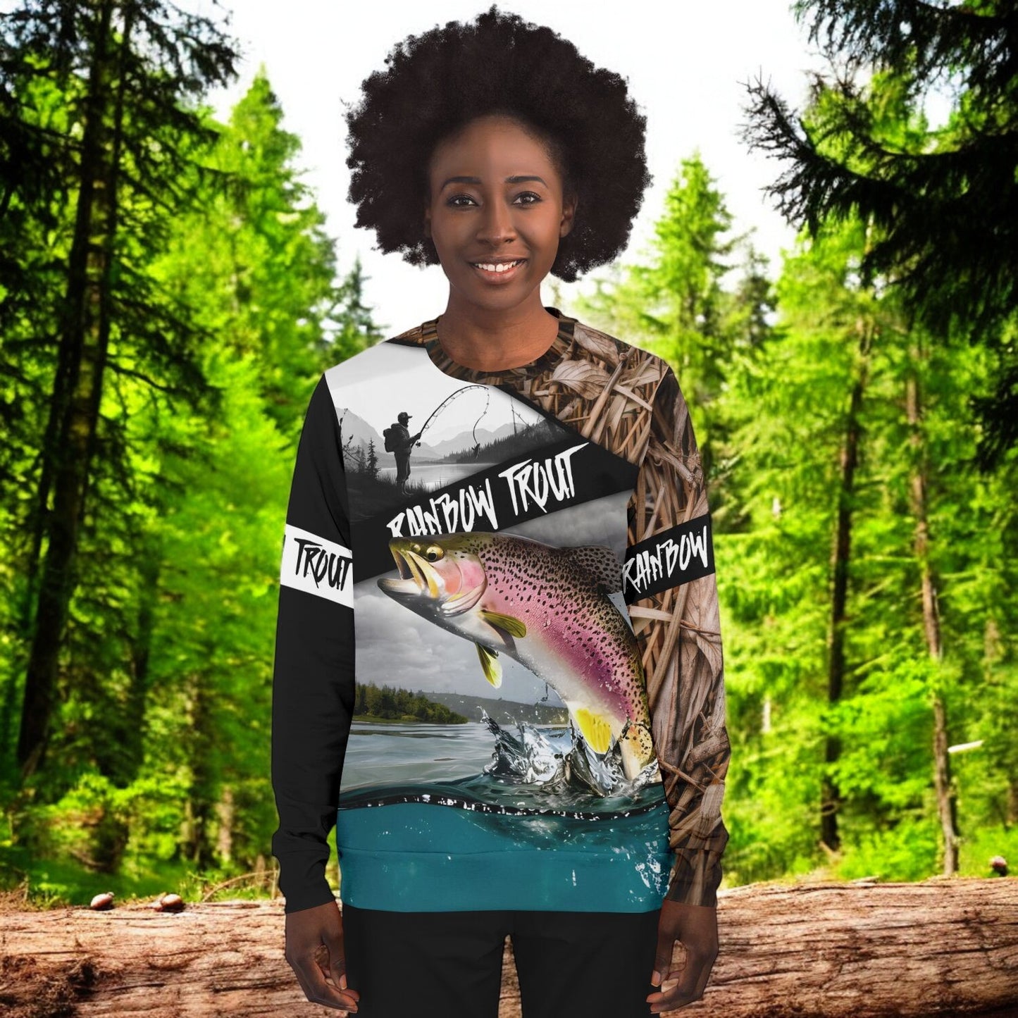 Unleash Your Inner Angler with the Rainbow Trout Angler Sweatshirt!