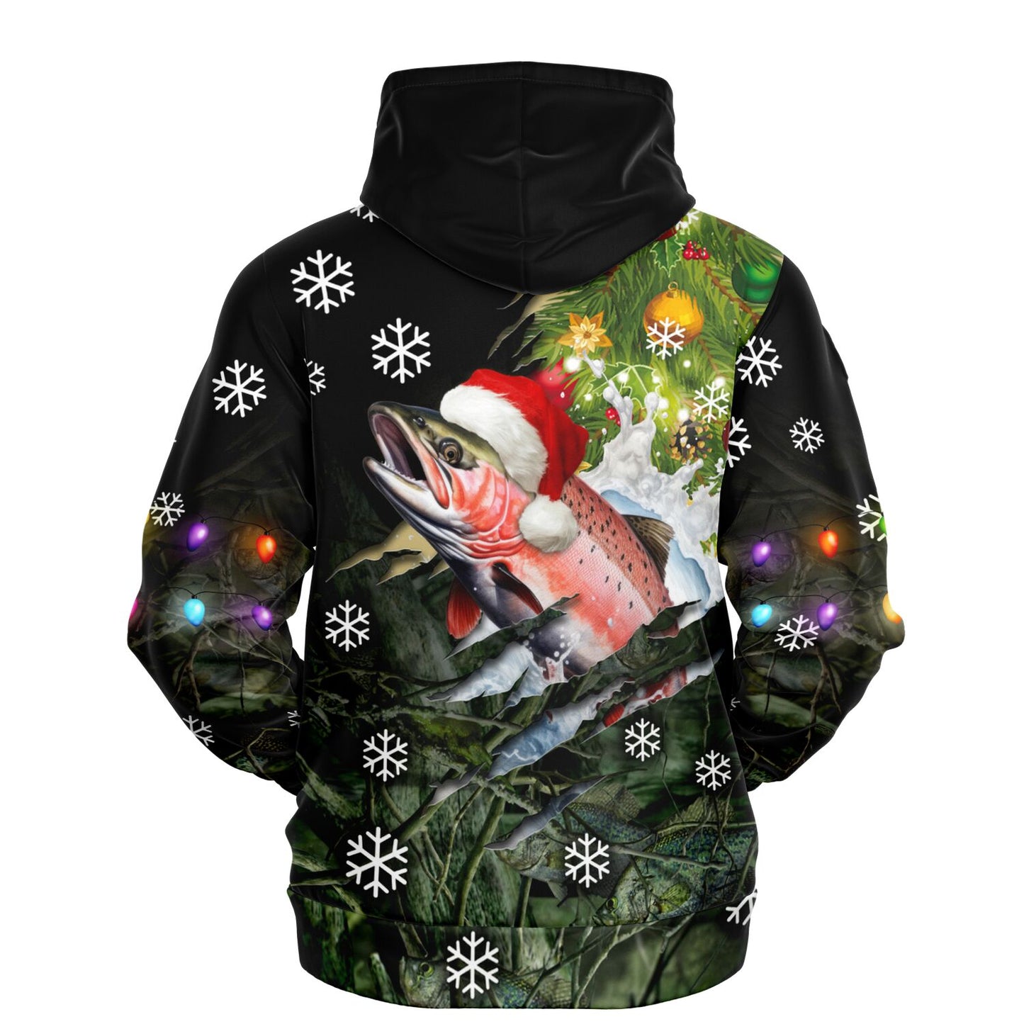 Hooked on Holiday Cheer? This Rainbow Trout Christmas Hoodie is the Perfect Catch!