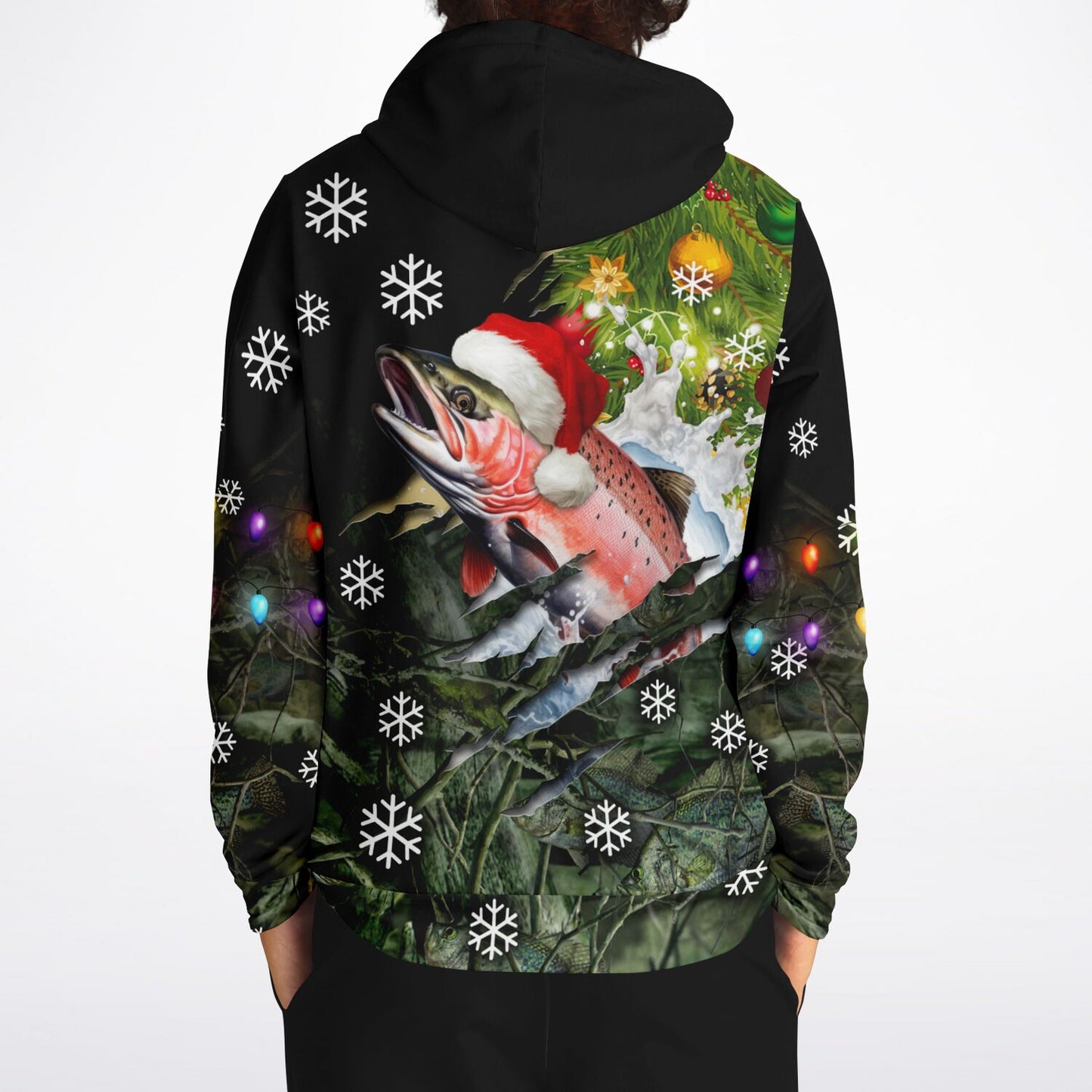 Hooked on Holiday Cheer? This Rainbow Trout Christmas Hoodie is the Perfect Catch!