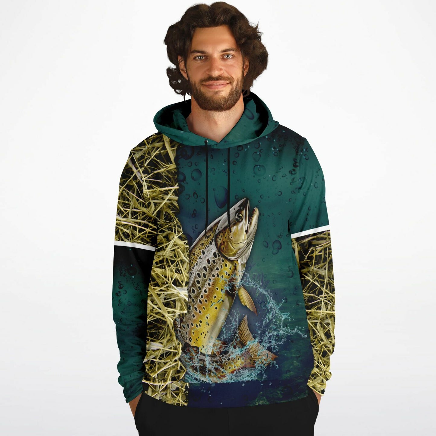 Brown Trout Hoodie - AOP