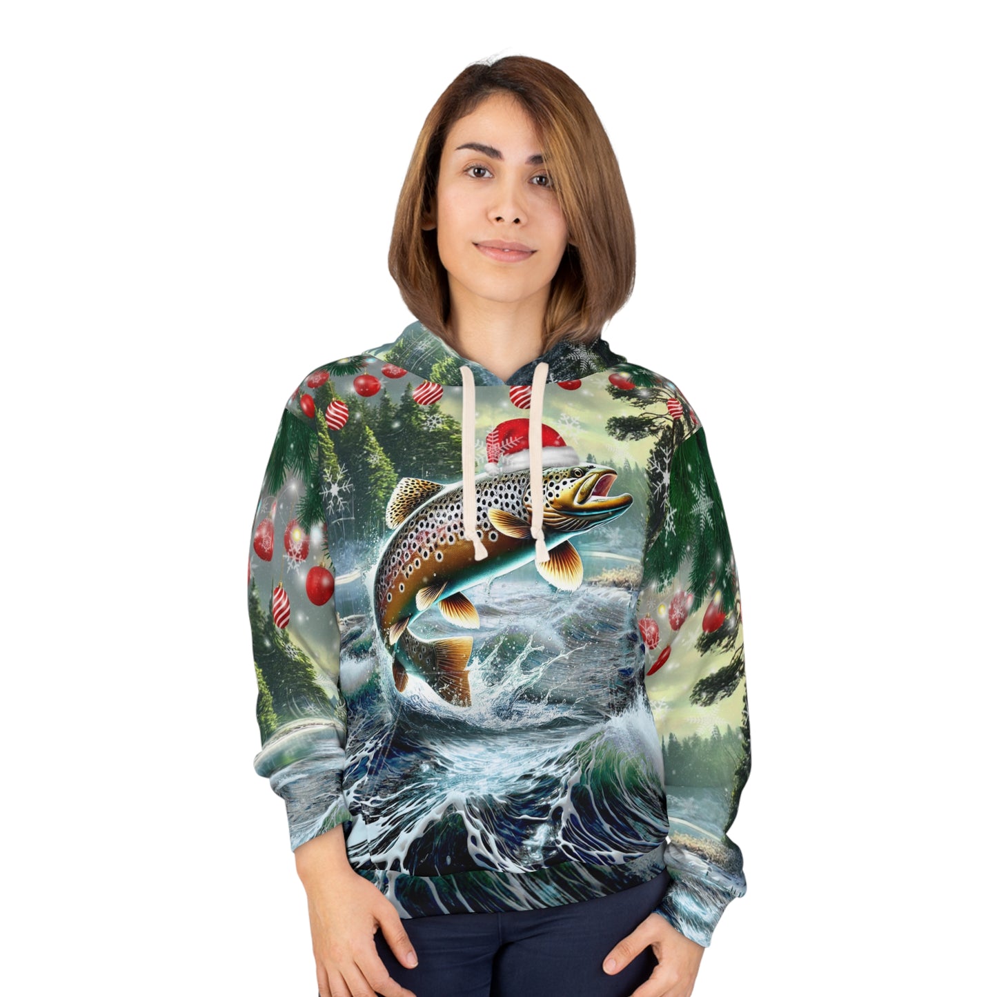 Brown Trout Christmas Fishing Hoodie