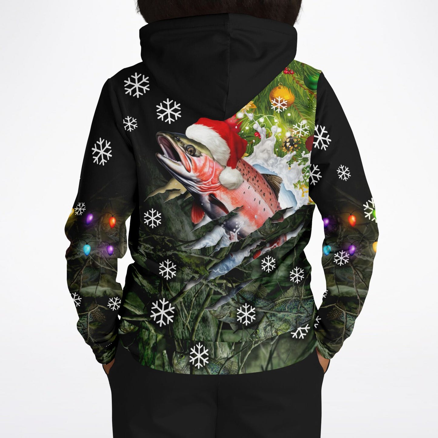Hooked on Holiday Cheer? This Rainbow Trout Christmas Hoodie is the Perfect Catch!