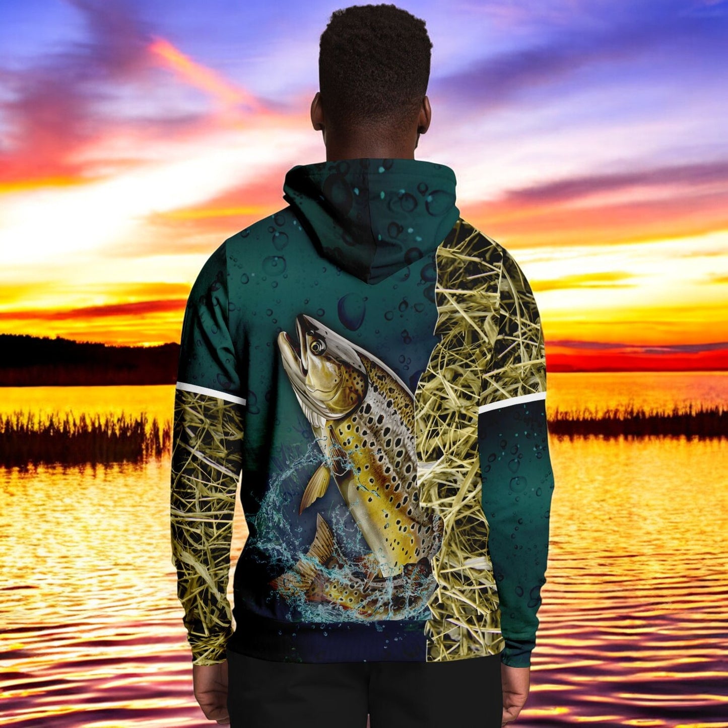 Leaping Brown Trout Hoodie!