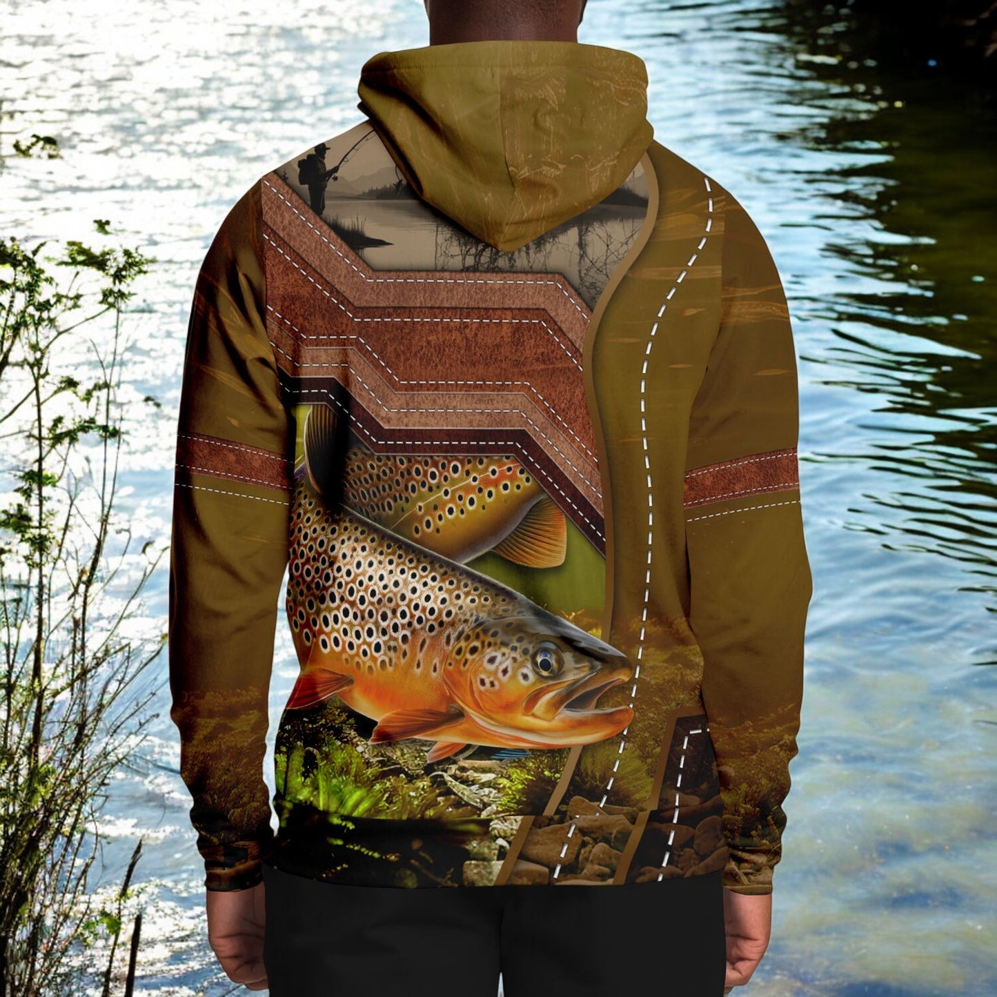 Immerse Yourself in Nature with the Brown Trout Hoodie!