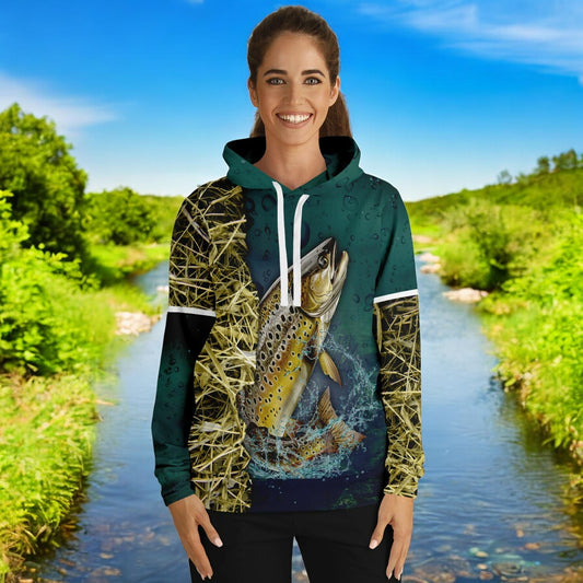 Leaping Brown Trout Hoodie!